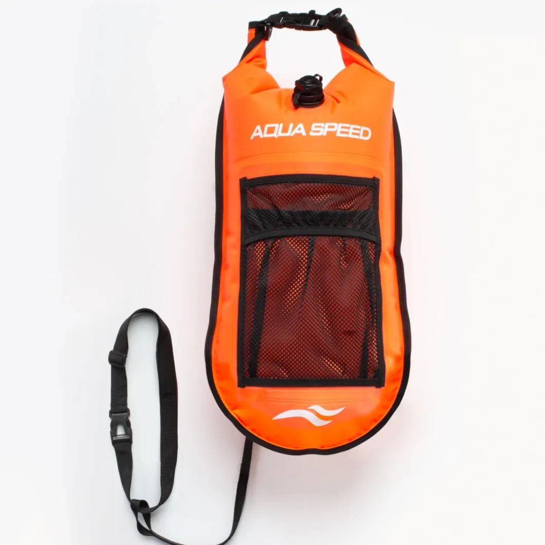 Boja asekuracyjna Open Water Swim Buoy z kieszonką 37x72 cm Aqua Speed kol.75 - pomarańczowa