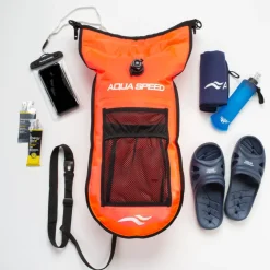 Boja asekuracyjna Open Water Swim Buoy z kieszonką 37x72 cm Aqua Speed kol.75 - pomarańczowa