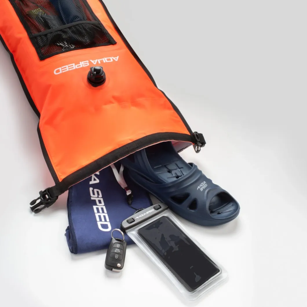 Boja asekuracyjna Open Water Swim Buoy z kieszonką 37x72 cm Aqua Speed kol.75 - pomarańczowa