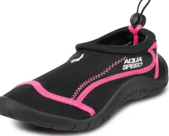 Buty do wody Aqua Speed ze ściągaczem 28D - czarno-różowe