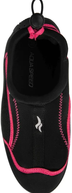 Buty do wody Aqua Speed ze ściągaczem 28D - czarno-różowe