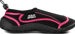 Buty do wody Aqua Speed ze ściągaczem 28D - czarno-różowe