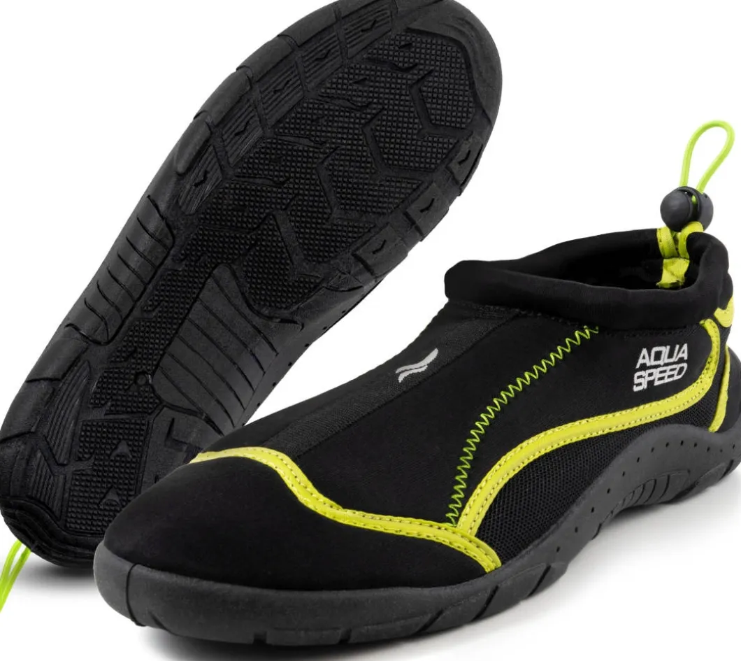Buty do wody ze ściągaczem Aqua Speed 28B - czarno-żół