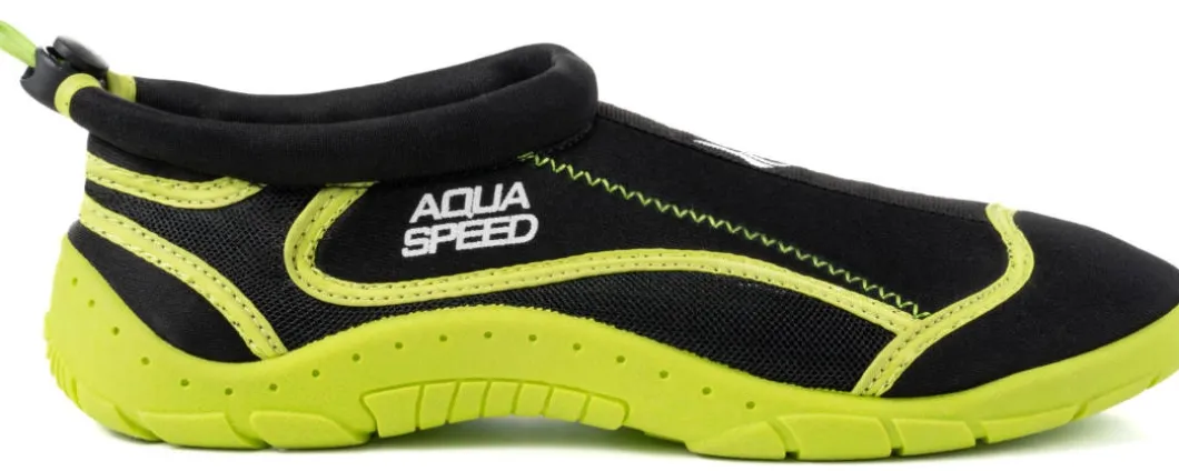 Buty do wody ze ściągaczem Aqua Speed 28A - żółto-czarne