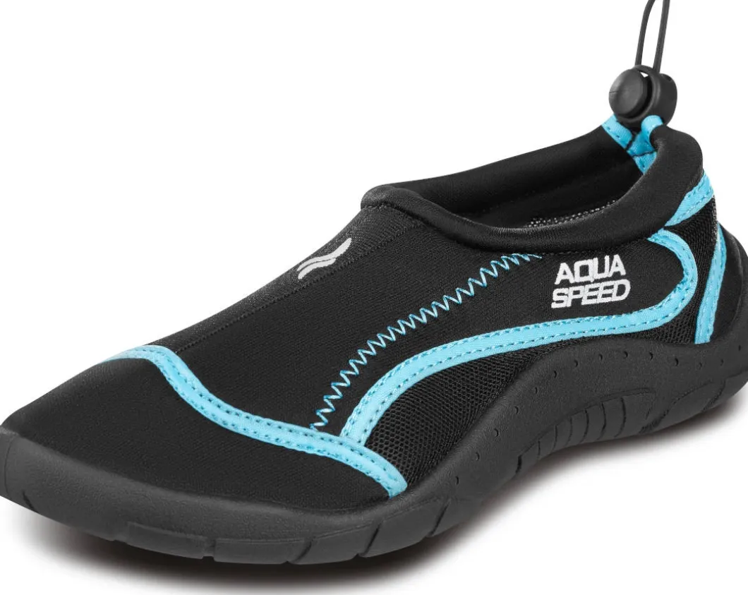 Buty do wody ze ściągaczem Aqua Shoe 28C - czarno-niebieskie