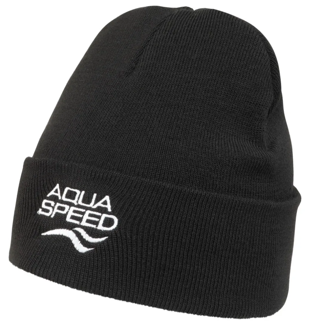 Czapka zimowa Aqua Speed 07 - czarna - białe logo