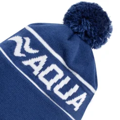 Czapka zimowa z pomponem Aqua Speed 10 - granatowa - białe logo