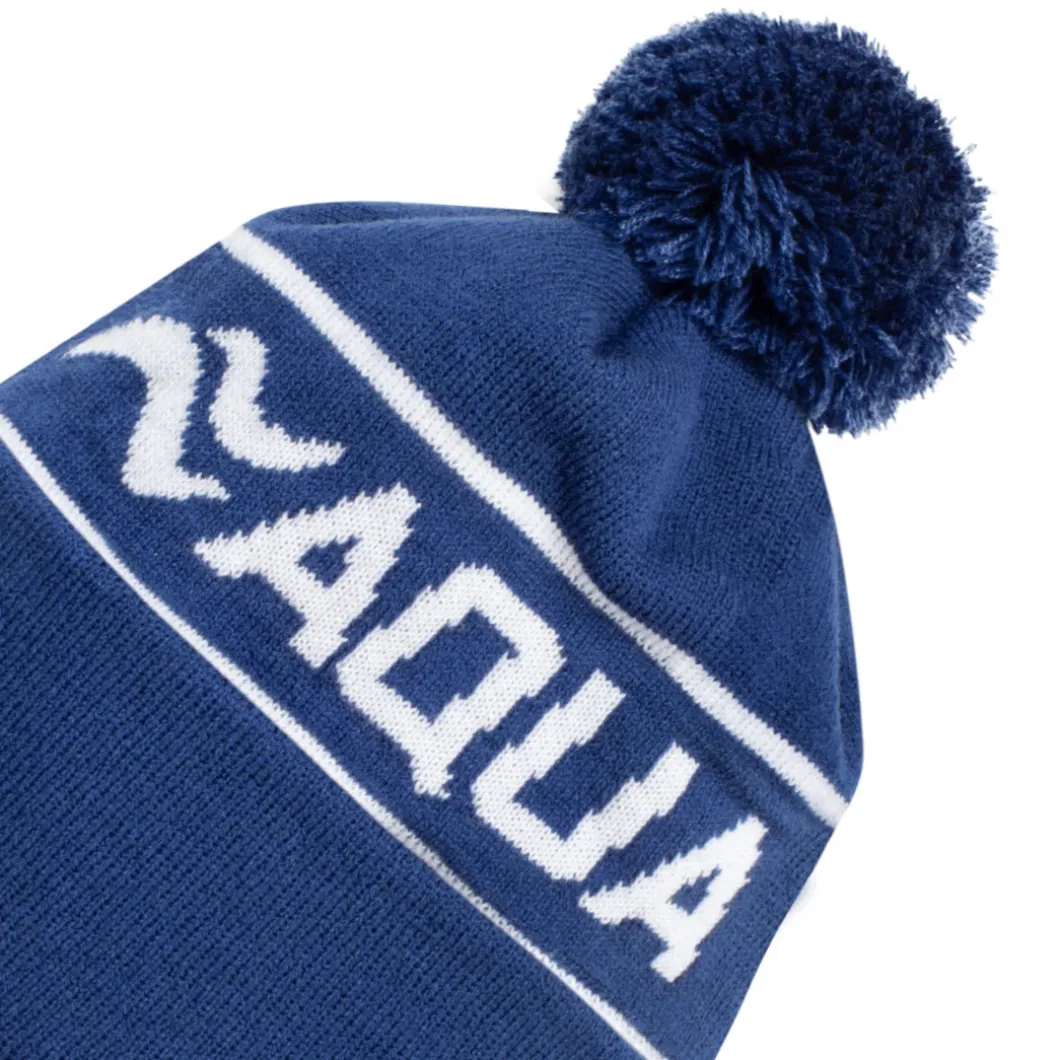 Czapka zimowa z pomponem Aqua Speed 10 - granatowa - białe logo