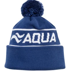 Czapka zimowa z pomponem Aqua Speed 10 - granatowa - białe logo