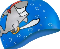 Czepek pływacki dla dzieci Aqua Speed Kiddie Shark - niebieski