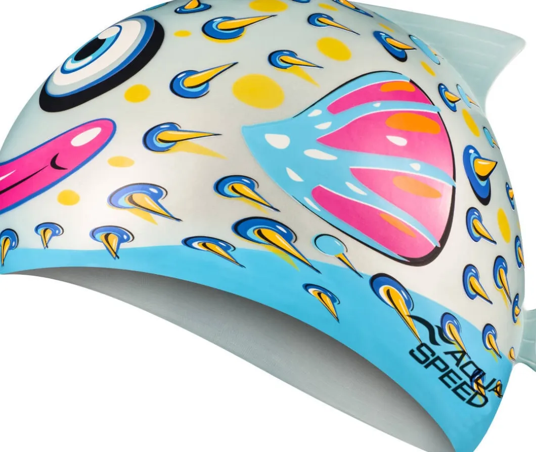 Czepek pływacki dla dzieci z drukowanym wzorem Aqua Speed Zoo Fish 02 - kolorowy