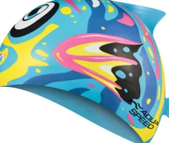 Czepek pływacki dla dzieci z drukowanym wzorem Aqua Speed Zoo Fish 01 - kolorowy