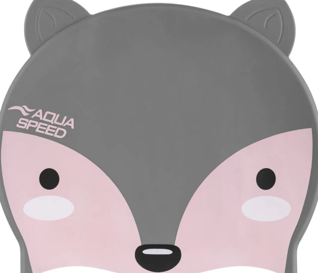 Czepek pływacki dla dzieci z trójwymiarowym elementem Aqua Speed Zoo Fox 26 - szary