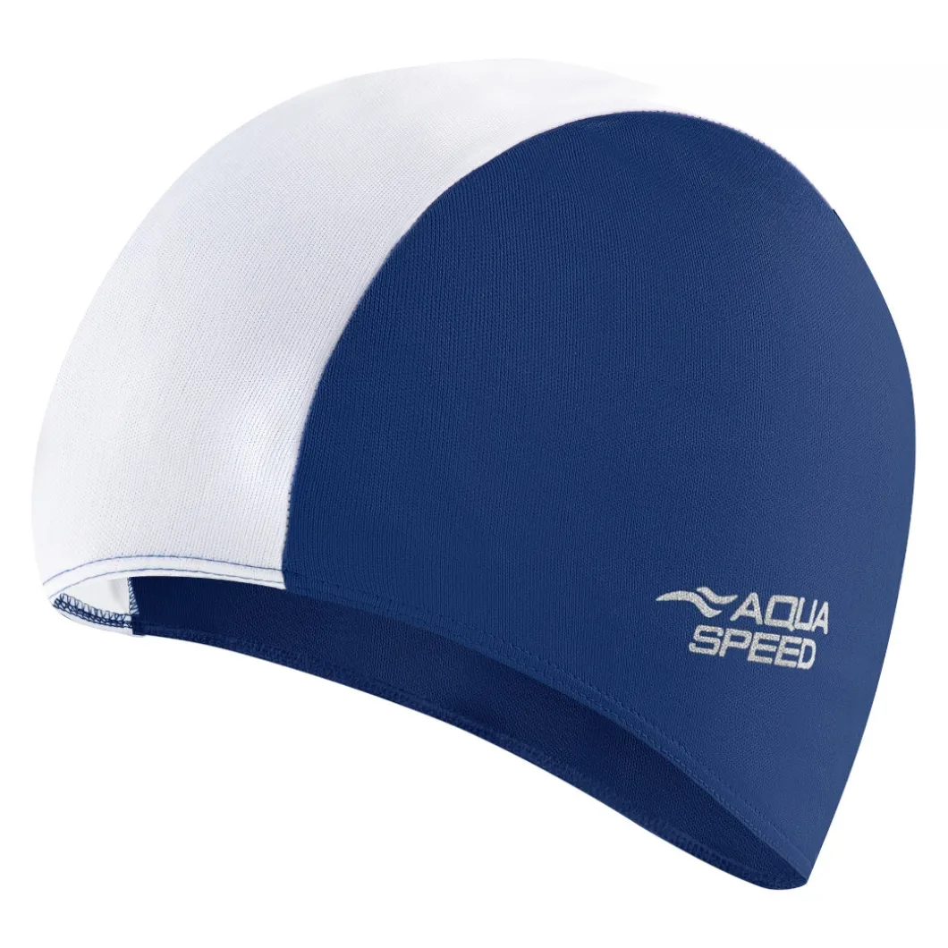 Czepek pływacki POLYESTER CAP 15 - granatowo-biały
