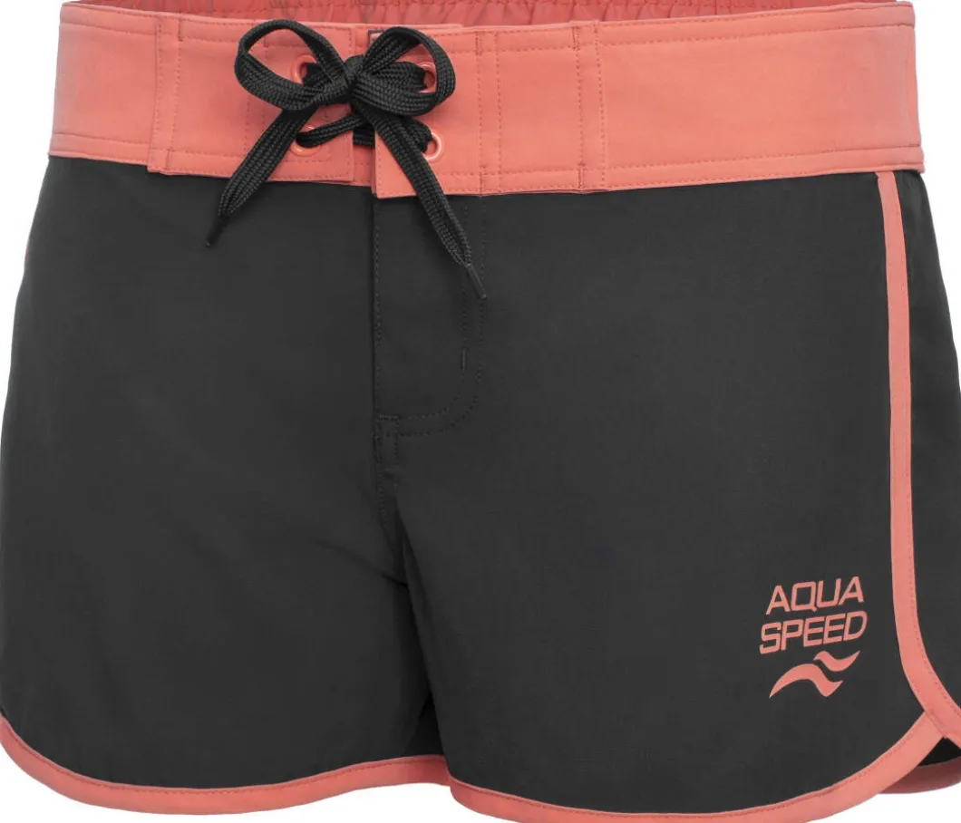 Damskie szorty kąpielowe Aqua Speed Viki 36 - garfitowo-łososiowe