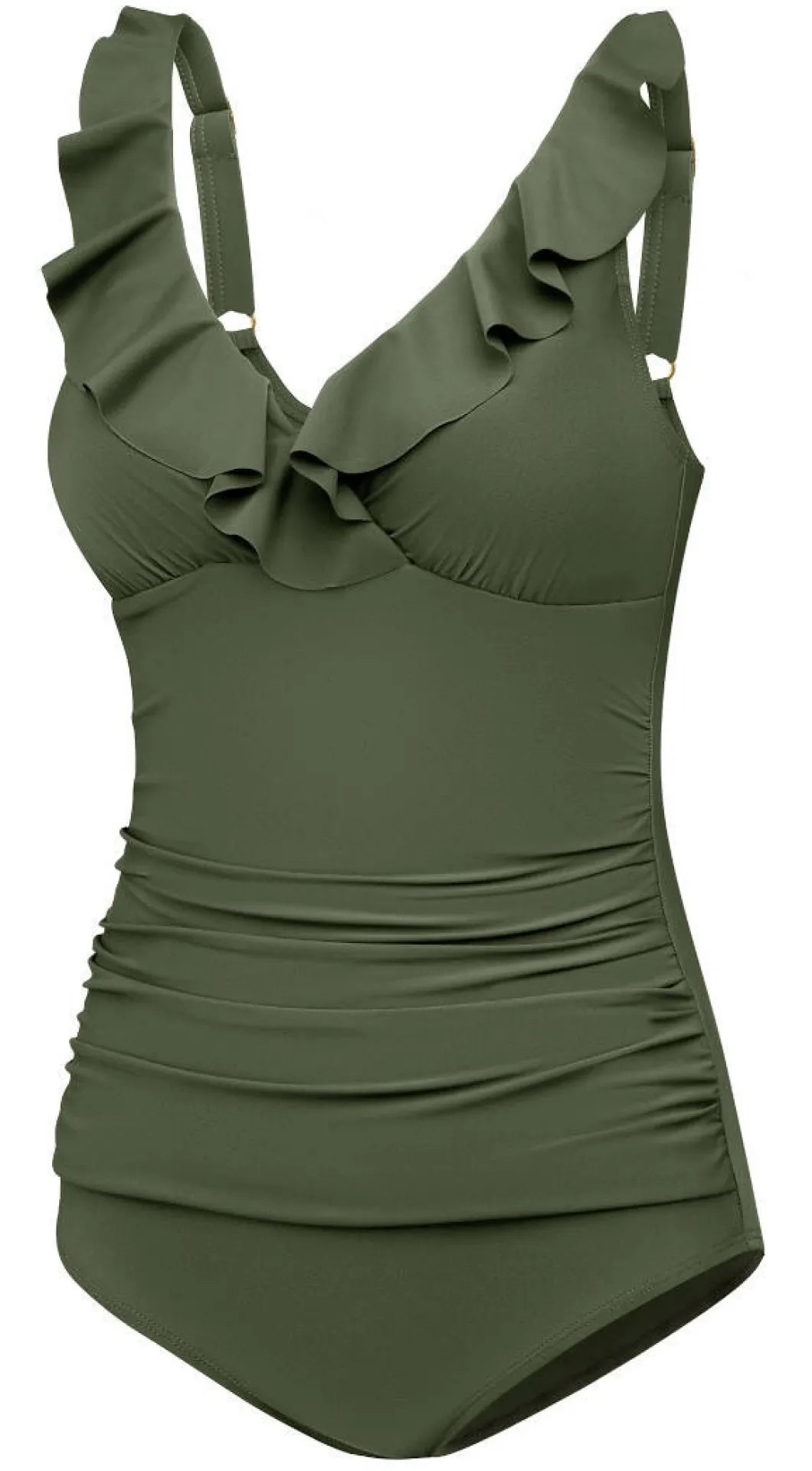 Damski kostium kąpielowy z falbanką Aqua Speed Lydia 07 - khaki