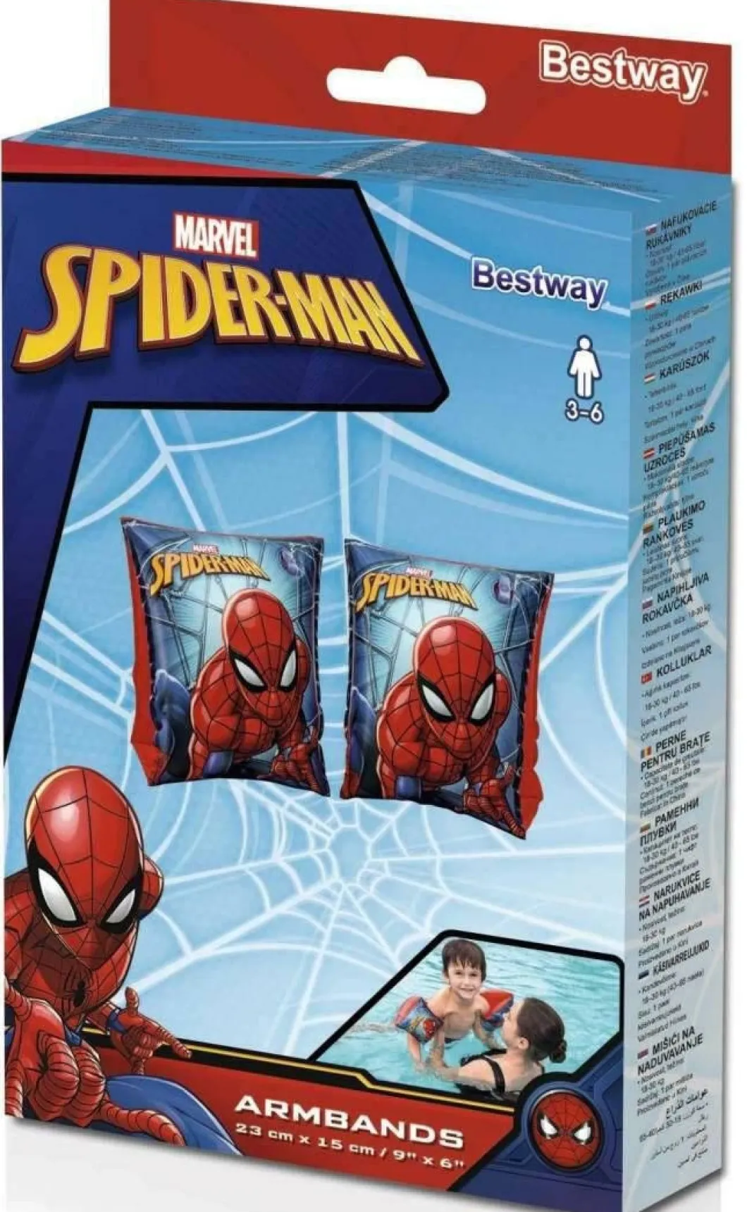 Dmuchane rękawki do wody dla dzieci "Spider-Man" - niebieskie