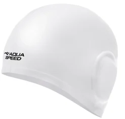 Duży czepek pływacki na uszy i długie włosy Aqua Speed Ear Cap Volume 05 - perłowo-biały