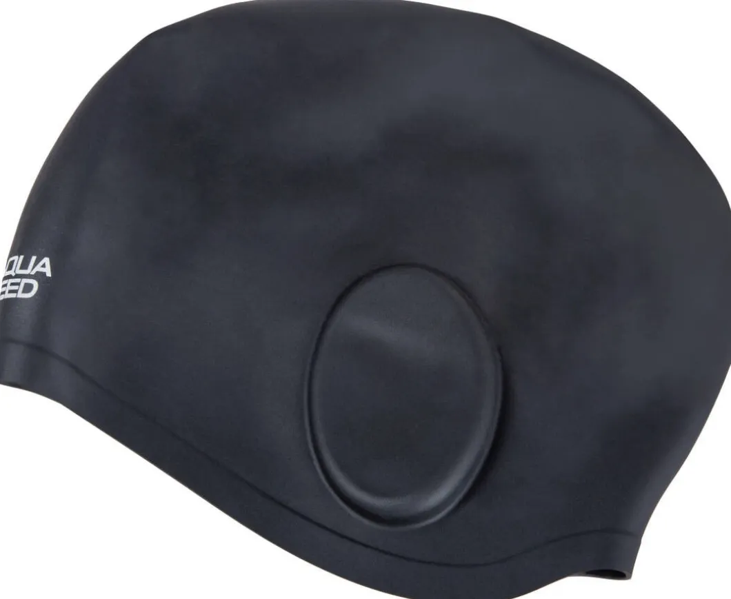 Duży czepek pływacki na uszy i długie włosy Aqua Speed Ear Cap Volume 07 - czarny