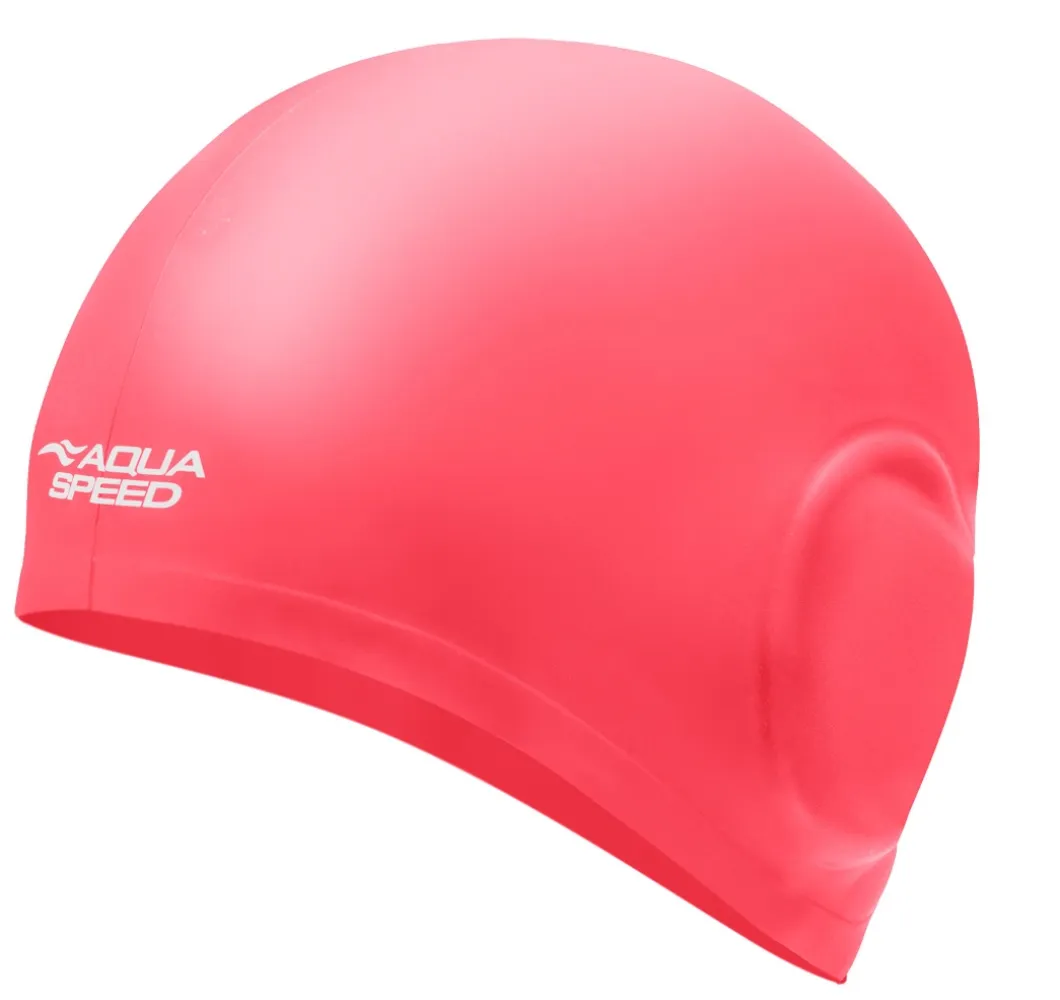 Duży czepek pływacki na uszy i długie włosy Aqua Speed Ear Cap Volume 27 - różowy