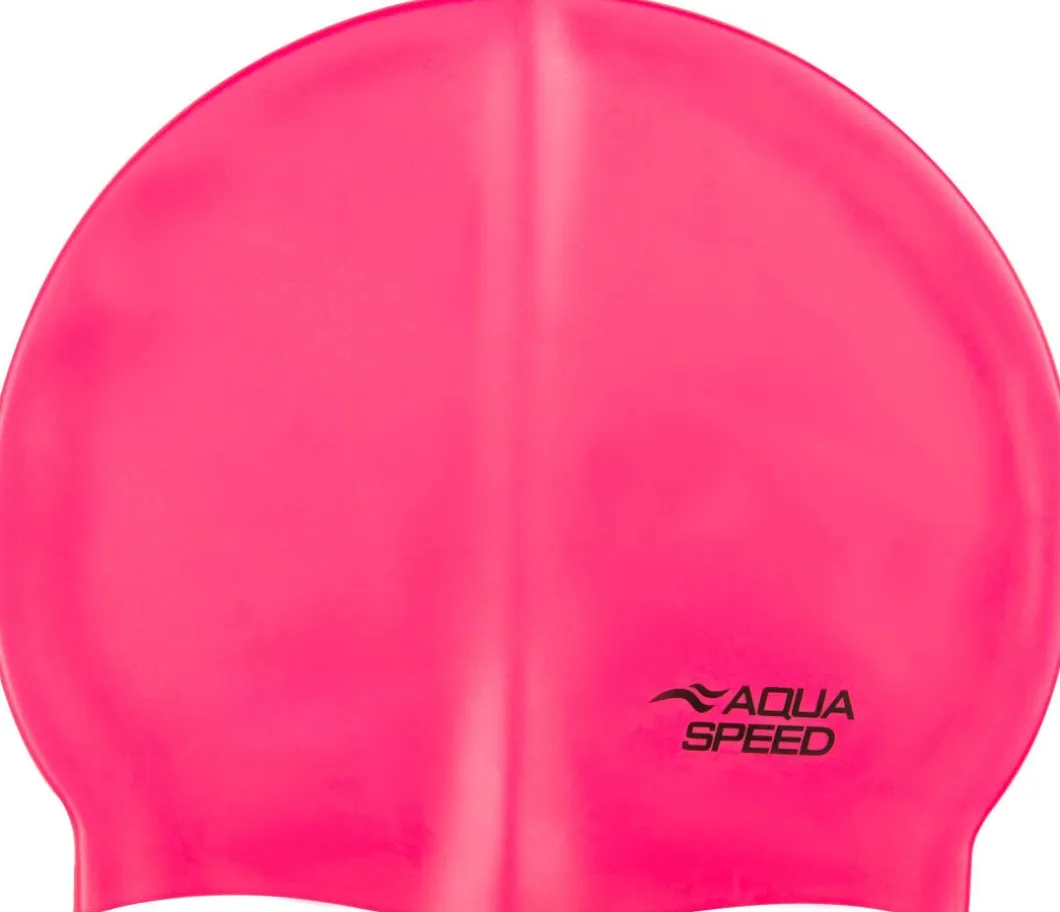 Duży czepek pływacki z silikonu Aqua Speed Mono XL 03 - różowy