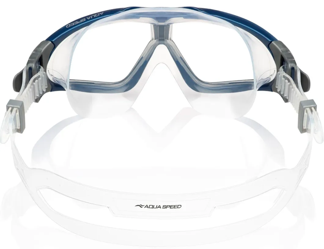 Gogle pływackie Aqua Speed Sirocco 10 - granatowe - bezbarwne szkła
