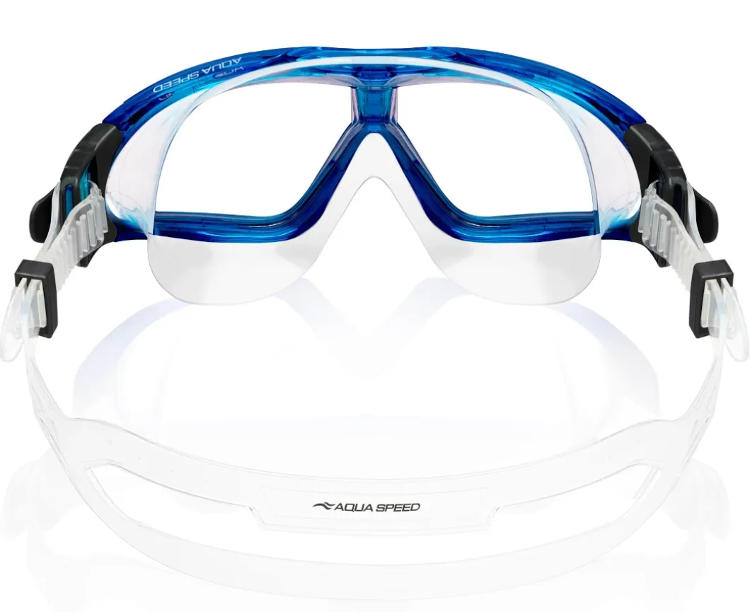 Gogle pływackie Aqua Speed Sirocco 01 - niebieskie - bezbarwne szkła
