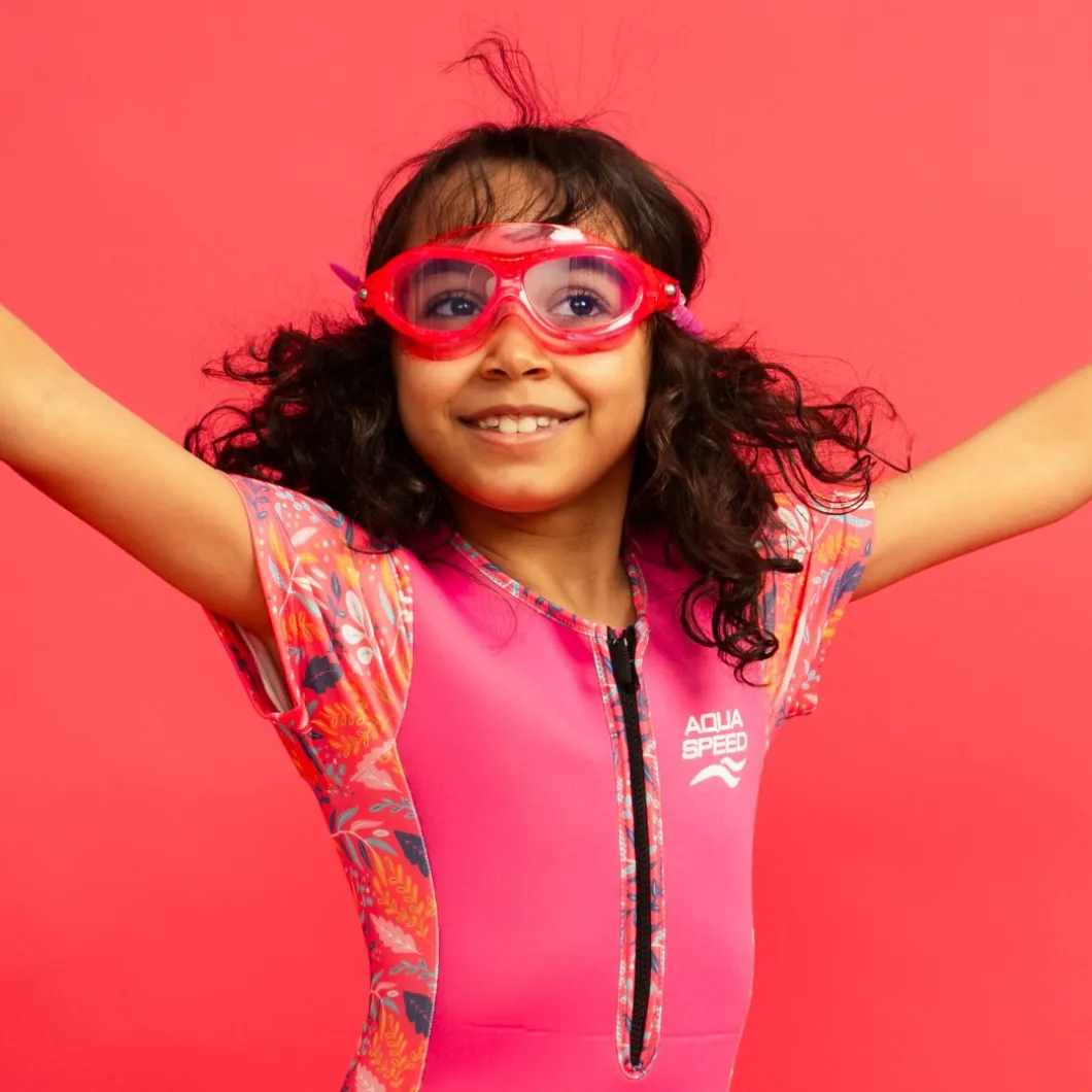 Gogle pływackie dla dzieci Aqua Speed Marin Kid 03 - różowe - bezbarwne szkła