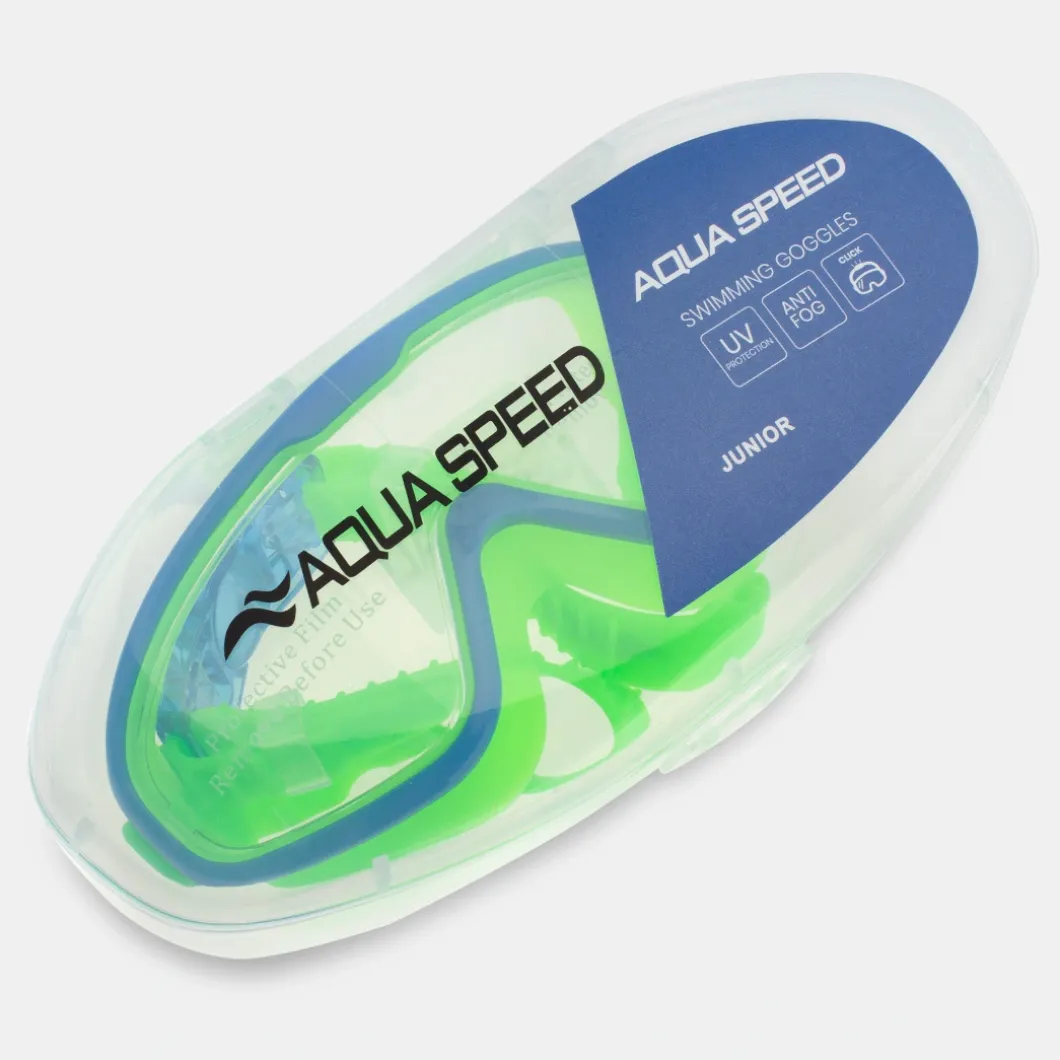 Gogle pływackie dla dzieci Aqua Speed Tivano Jr 30 - zielone - bezbarwne szkła