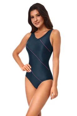 Jednocześciowy kostium pływacki z miseczkami Aqua Speed Sophie 03 - grafitowy