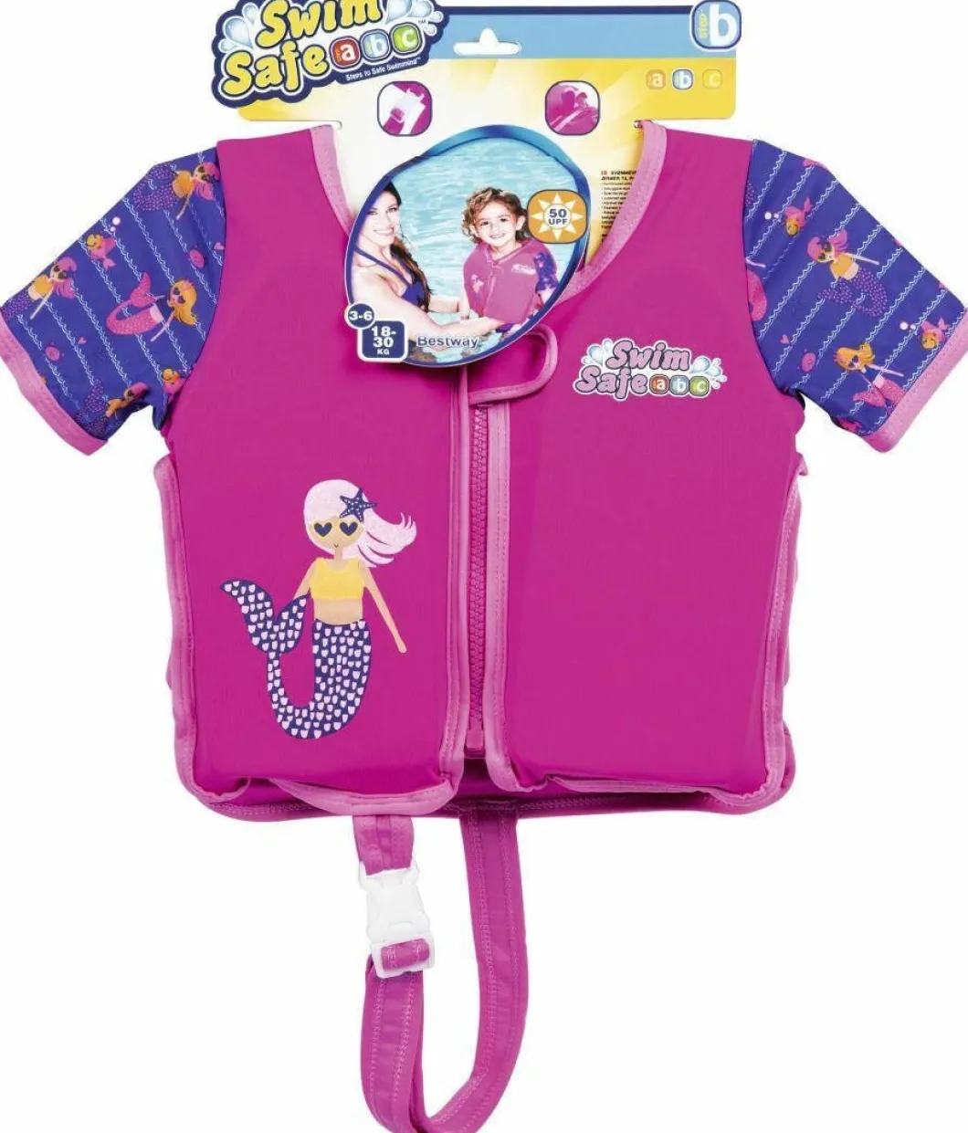 Kamizelka piankowa do pływania dla dzieci Swim Vest W Sleeves 03 - różowa