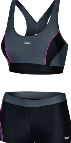 Kostium kąpielowy dwuczęściowy pływacki Aqua Speed Fiona 139 - szary