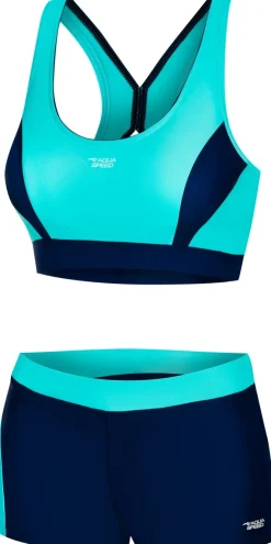Kostium kąpielowy dwuczęściowy pływacki Aqua Speed Fiona 42 - turkusowy