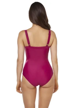 Kostium kąpielowy wyszczuplajacy damski Aqua Speed Olivia 03 - buraczkowy