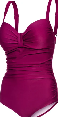 Kostium kąpielowy wyszczuplajacy damski Aqua Speed Olivia 03 - buraczkowy