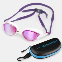 Lustrzane okulary pływackie Aqua Speed Vortex MIrror + Etui 59 - fioletowe