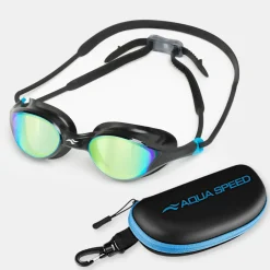 Lustrzane okulary pływackie Aqua Speed Vortex Mirror + Etui 07 - czarne