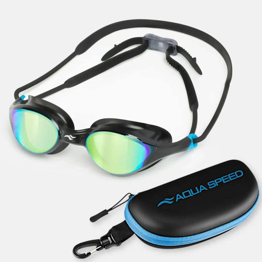 Lustrzane okulary pływackie Aqua Speed Vortex Mirror + Etui 07 - czarne