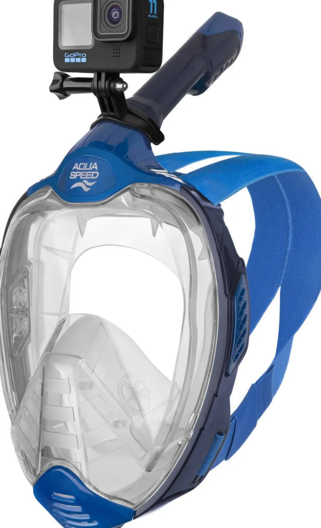 Maska do nurkowania snorkelingu pełnotwarzowa Aqua Speed Veifa ZX 01 - niebieska