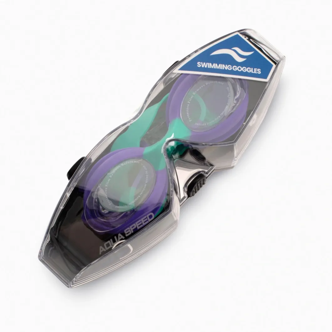 Okulary pływackie dla dzieci Aqua Speed Tiki kol.92 - fioletowo-niebieskie- bezbarwne szkła