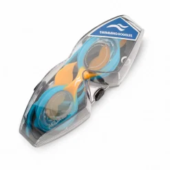 Okulary pływackie dla dzieci Aqua Speed Tiki kol.275- niebiesko-pomarańczowe- bezbarwne szkła