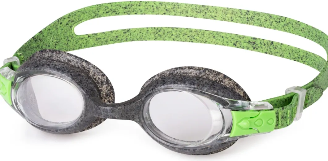 Okulary pływackie dla dzieci z materiałów z recyklingu Aqua Speed Amari Reco 12 - zielone - bezbarwne szkła