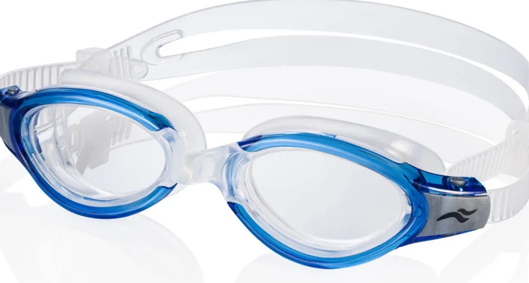 Okulary pływackie jednoczęściowe Aqua Speed Triton 01 - niebieskie - bezbarwne szkła