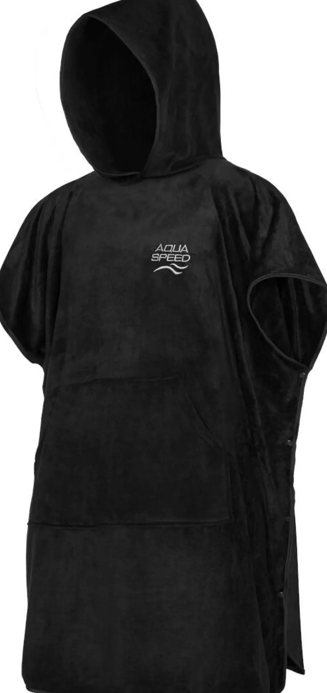 Poncho - ręcznik z mikrofibry dla dorosłych Aqua Speed 07 - czarne