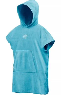 Poncho - ręcznik z mikrofibry dla dorosłych Aqua Speed 02 - turkusowe