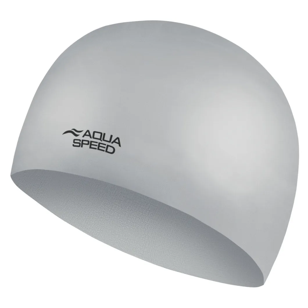Startowy czepek pływacki z silikonu Aqua Speed 3D Cap 26 - srebrny