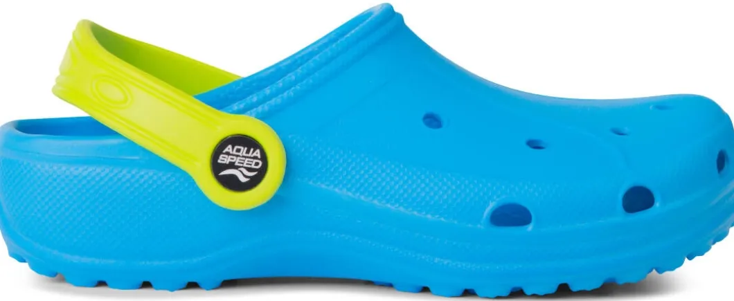 Zabudowane klapki basenowe chodaki dla dzieci Aqua Speed Lima 02 - niebieskie
