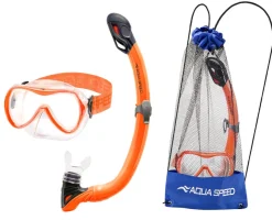 Zestaw do snorkelingu dla dzieci Aqua Speed Alize FS + Samos + worek 75 - pomarańczowy